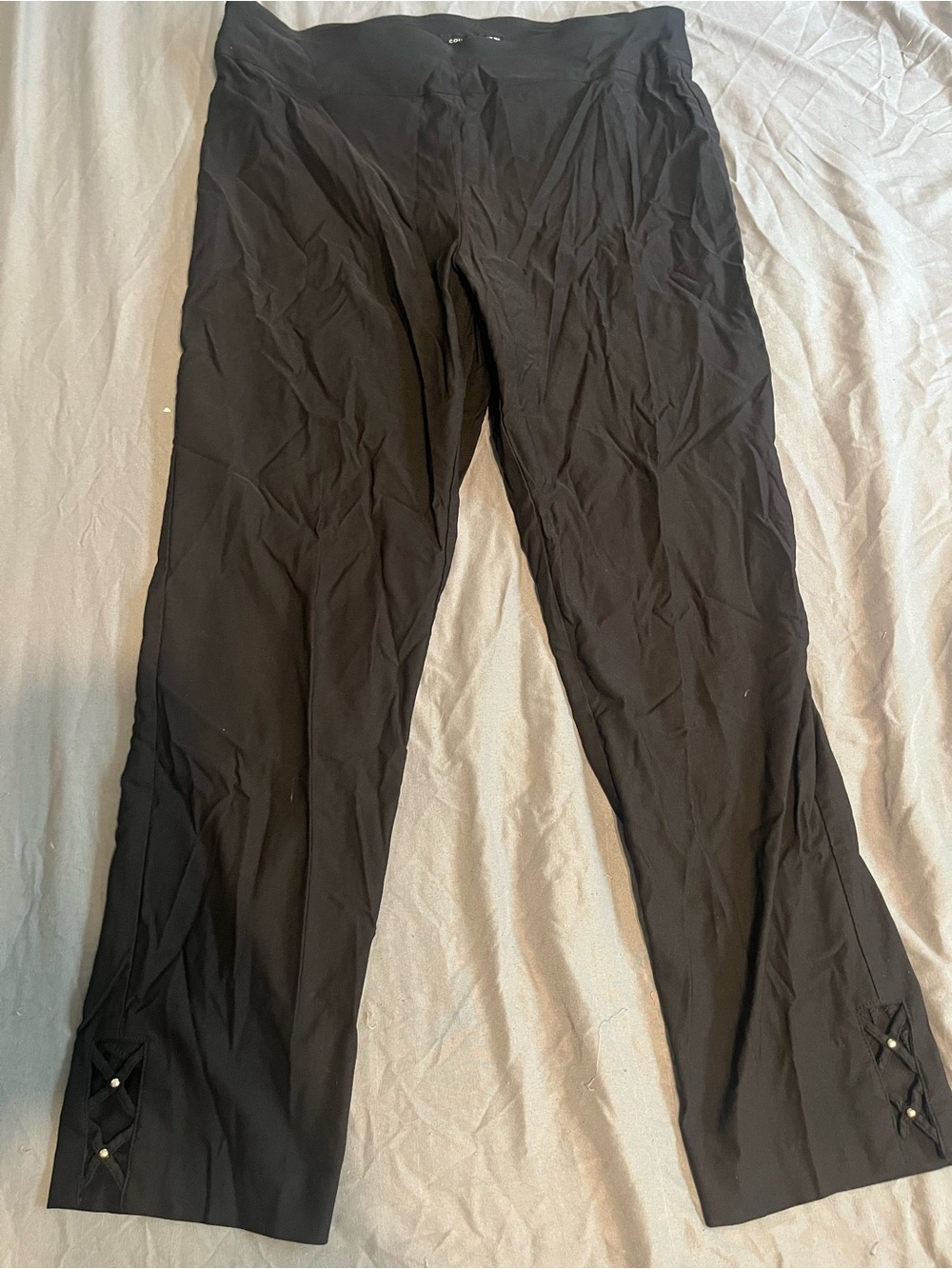 Counterparts Black Dress Pants with Ankle Stud Detail